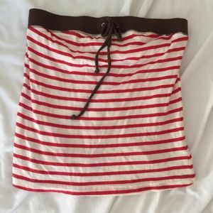 Juicy Couture red & white striped tube top y2k